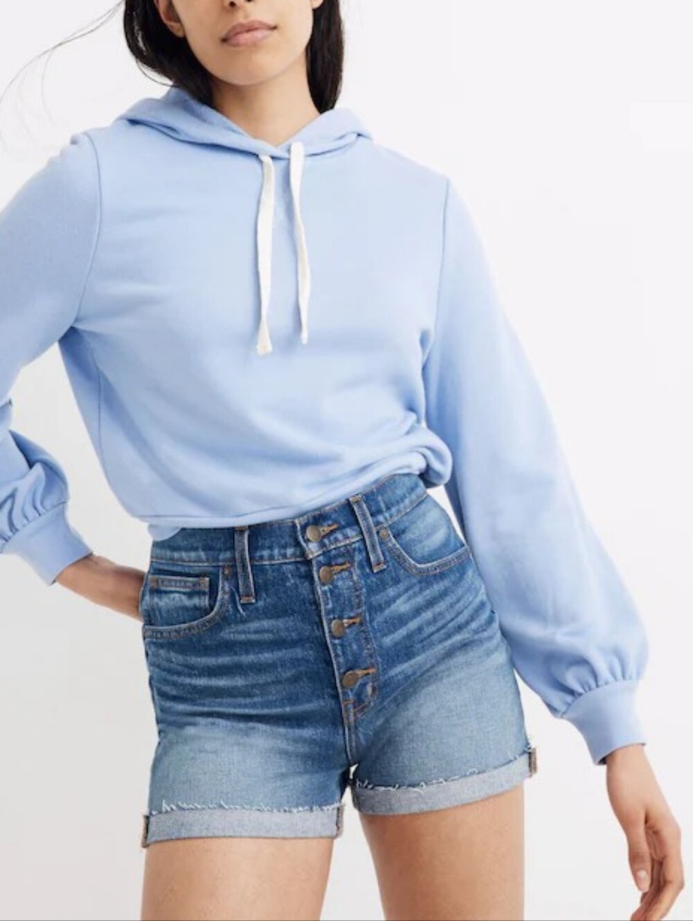 Madewell High-Rise Denim Shorts in Burke Wash: Button-Front Edition Size 26